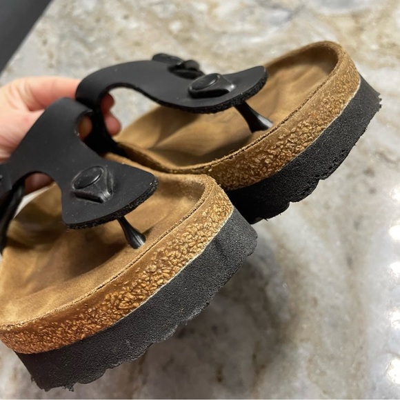 Papillio Birkenstock Gizeh Flex Vegan Platform Thong Sandals Black Size 36 L5 - Picture 7 of 10